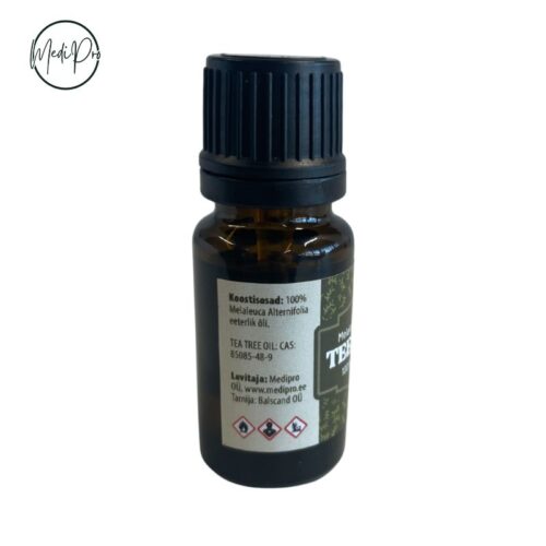 Untitled design (22) Medipro teepuuõli - 10 ml on looduslik ja mitmekülgne abivahend, millel on laialdased antiseptilised, antibakteriaalsed, põletikuvastased ja seentevastased omadused.