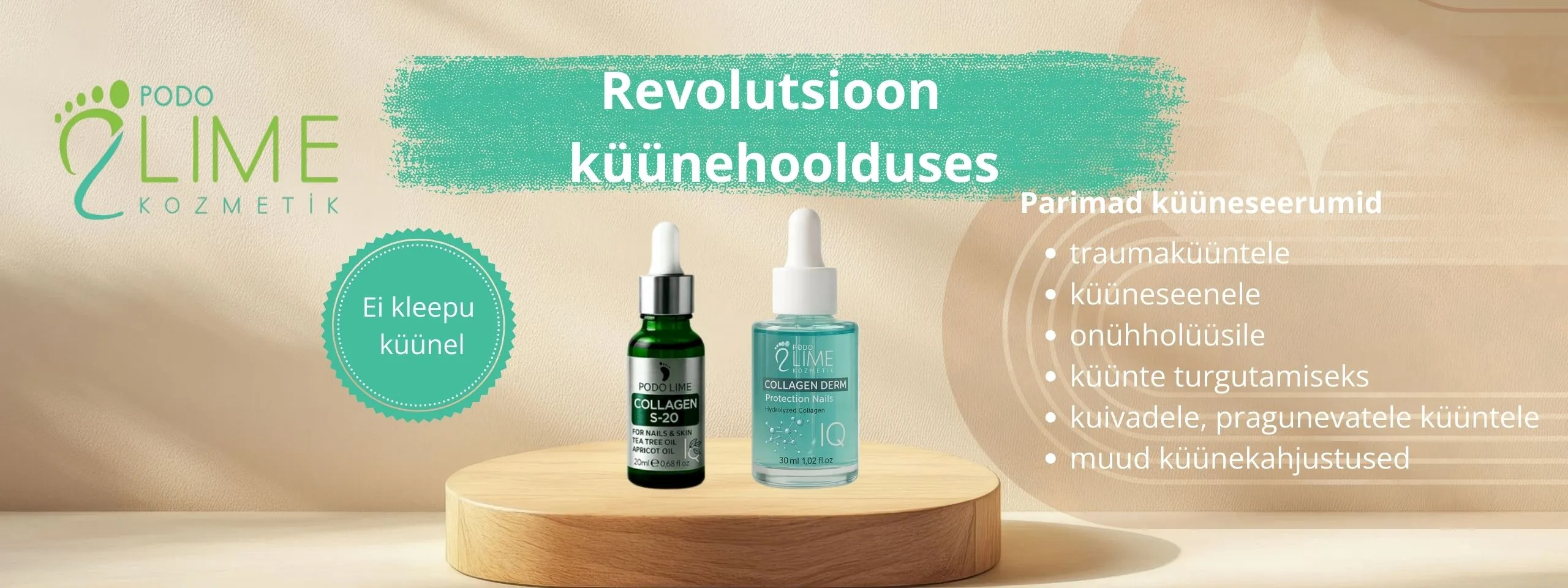 Podo lime kollageeni seerum küüntele, collagen derm, s-20 seerum