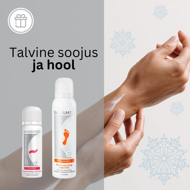 talvine soojus ja hool, feueropal sanamed vahtkreem ja granat sanamed käte vahtkrem