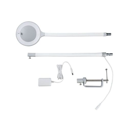 kerge ja kompaktne luup-lamp akrüülist 9 cm läätsega ning 5 dioptri (2,25x) suurendusega.